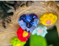Face-up view of 1.18 ct heart-shaped blue sapphire GS-000002